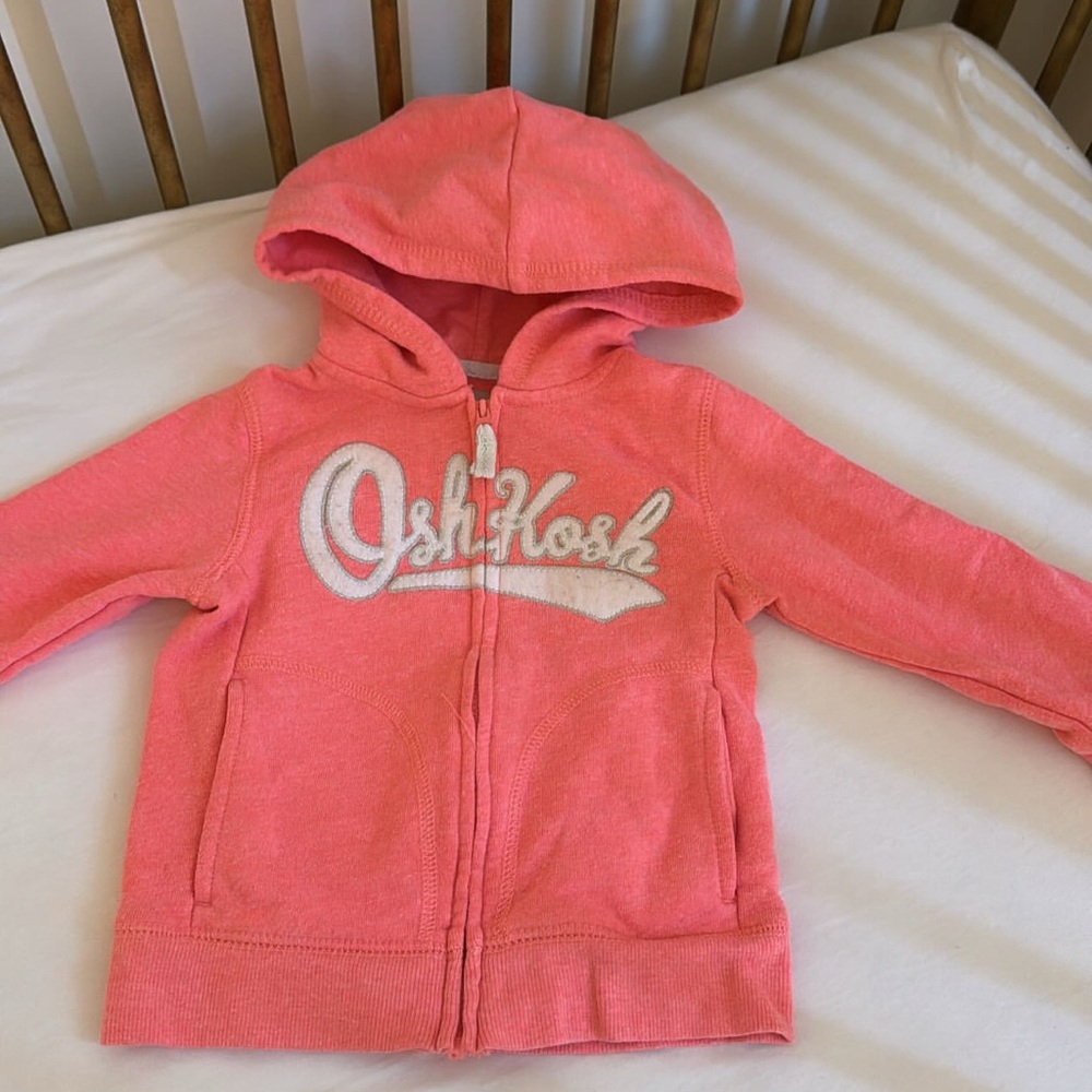 Pink Oshkosh girls zip up hoodie 2T